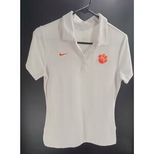 Nike dry fit polo Clemson tigers Womens white Size Small Performance